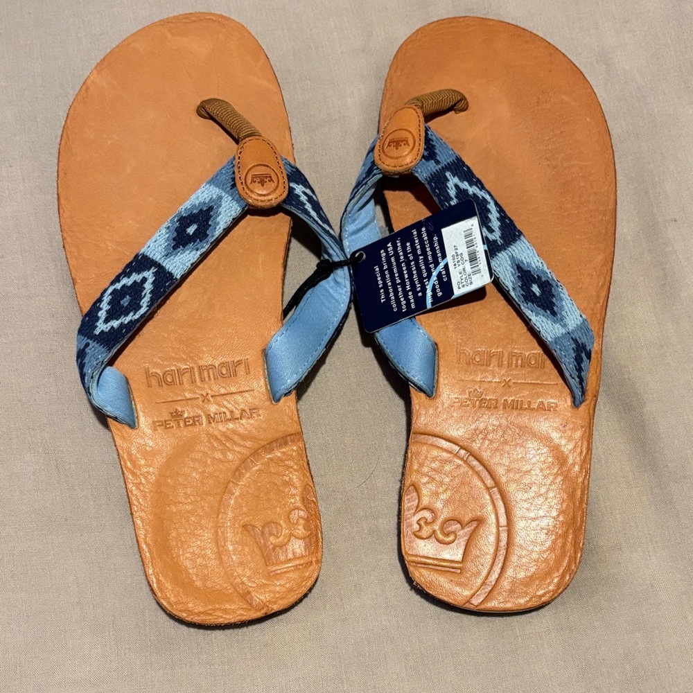 Peter Millar x Hari Mari  Tan Sandals big kid size 7
